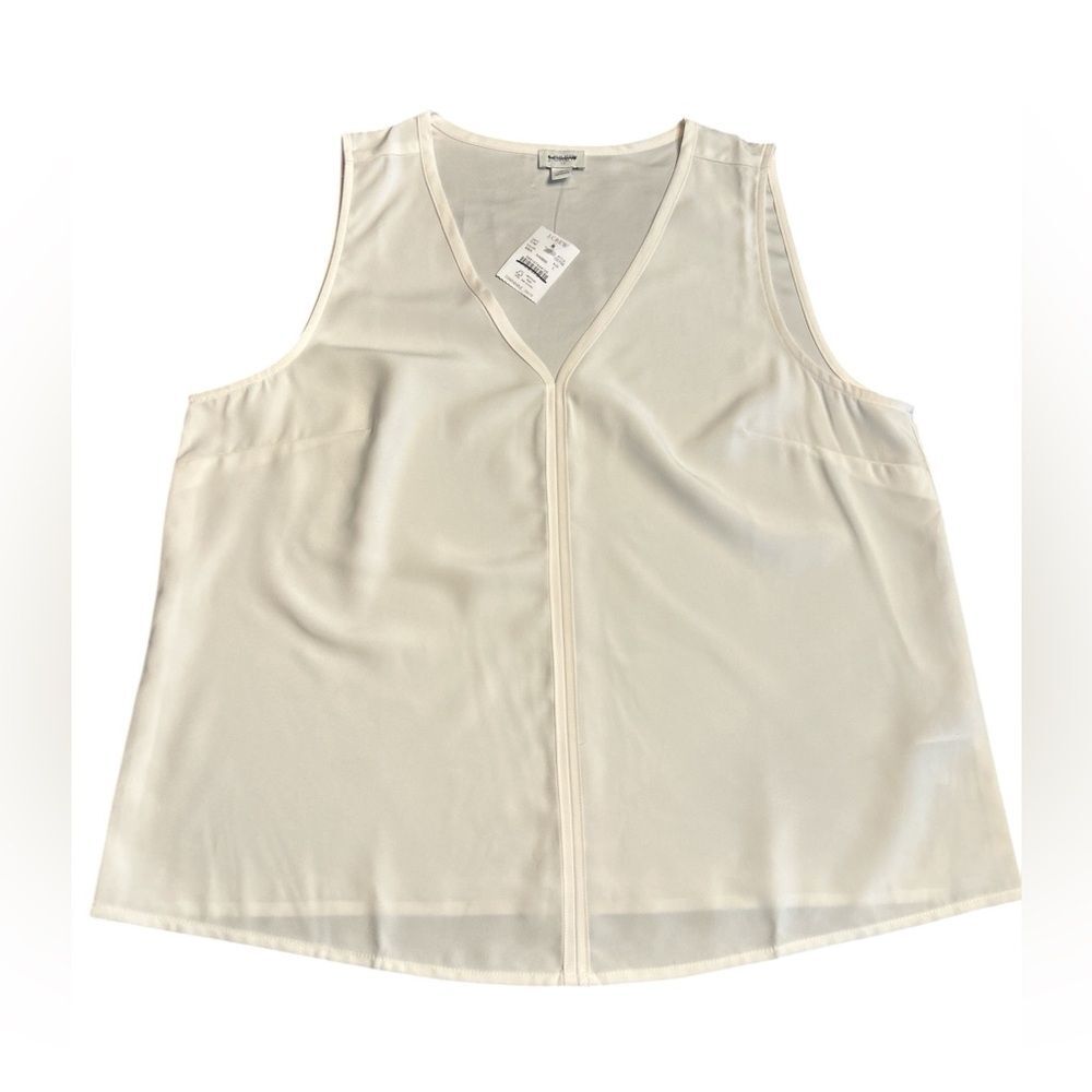 J. Crew Factory Women’s Sleeveless V-neck Crepe Shell Size L NWT #CC705